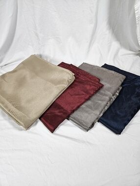 4 Panels Sun Zero Faux Dupioni Silk Extreme 100% Blackout Back Tab Curtain Panel